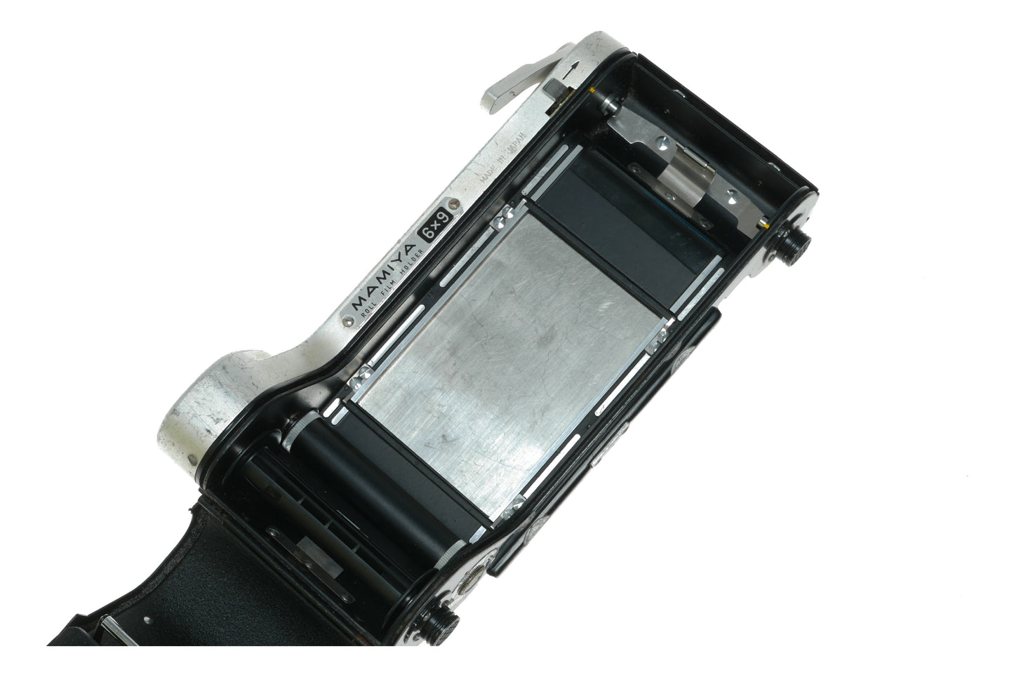 Mamiya Press Vintage Roll Film Holder for 6x9 cm and 8x4.5 cm Formats on 120 Film, Made in Japan - View 9