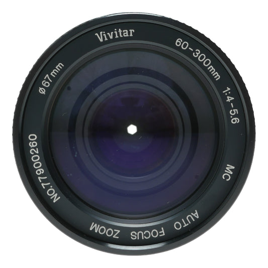 Vivitar 60-300mm f/4-5.6 MC Auto Focus Zoom Lens with Hoya Skylight 1B Filter, 67mm, Made in Japan, Licensed by Minolta - View 4
