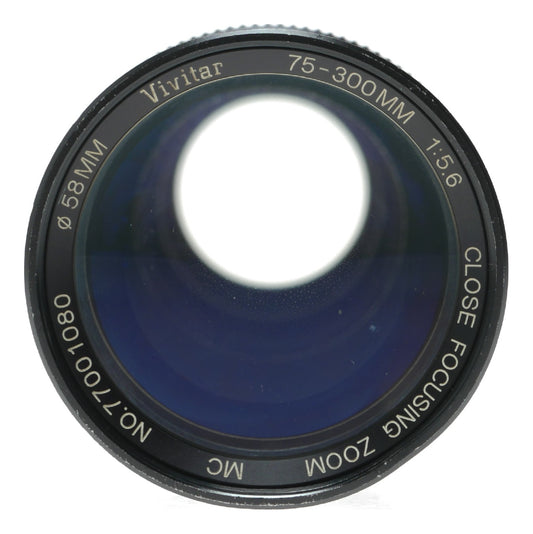 Vivitar 75-300mm f/5.6 Close Focusing Zoom Lens, Multi-Coated, 58mm Filter Thread, Made in Japan - View 2