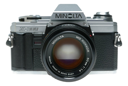 Minolta X-300 Vintage SLR Camera with Minolta MD Rokkor 50mm f/1.4 Lens