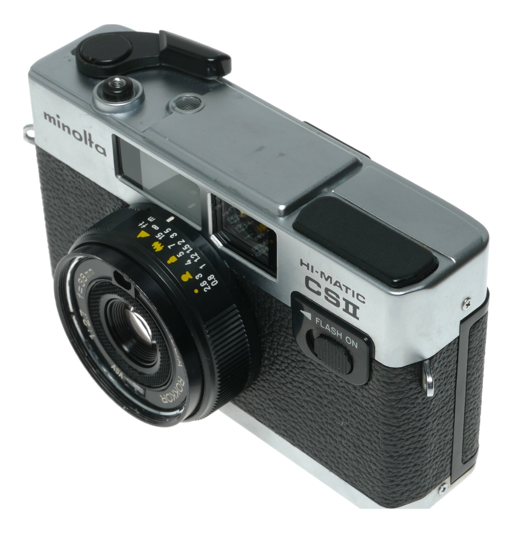 Minolta Hi-Matic CSII Vintage Film Camera with 38mm f/2.7 Rokkor Lens - View 2
