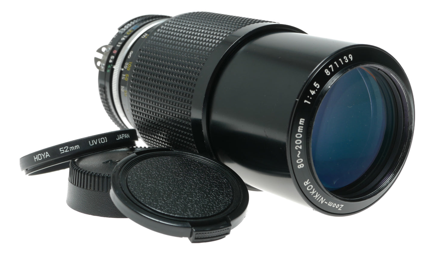 Nikon Zoom-Nikkor 80-200mm f/4.5 Lens with Hoya 52mm UV Filter
