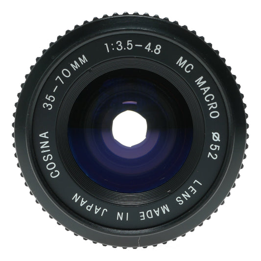 Cosina 35-70mm f/3.5-4.8 MC Macro Lens, 52mm Filter Thread, Made in Japan - View 3