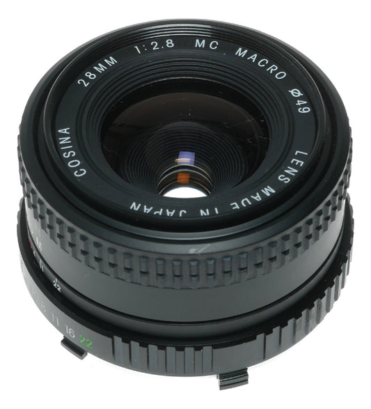 Cosina 28mm f/2.8 MC Macro Lens Made in Japan - View 3