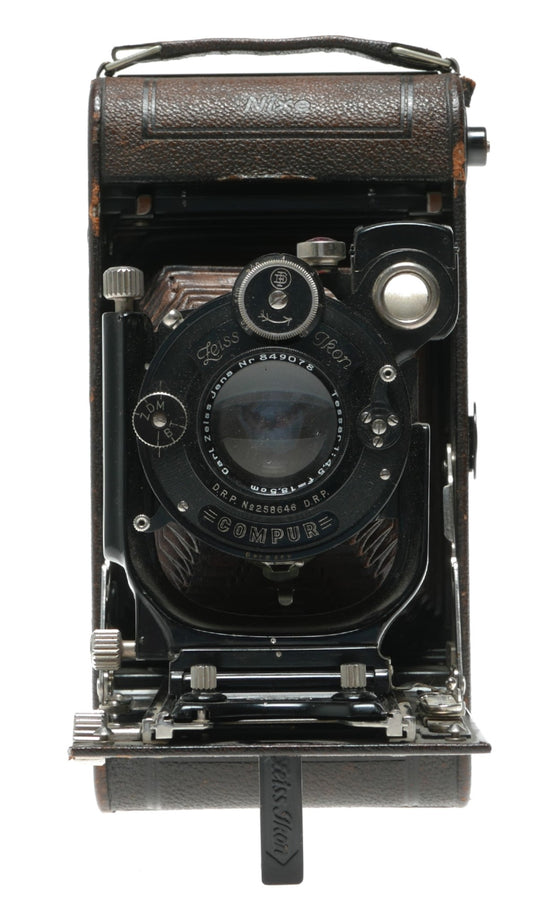 Zeiss Ikon Vintage Film Camera with Carl Zeiss Jena Tessar 1:4.5 f=18.5cm Lens and Compur Shutter - View 6