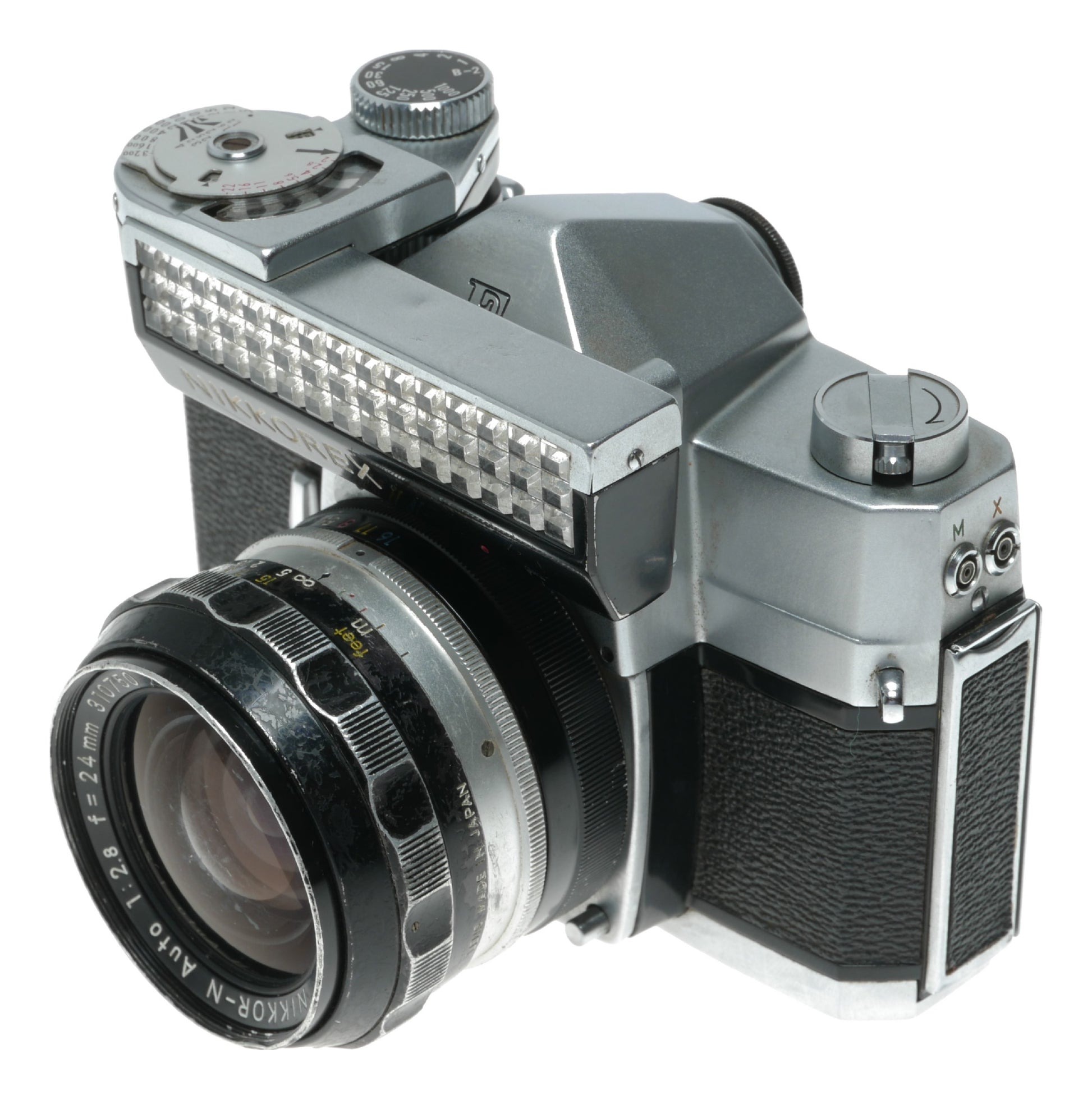 Nikon Nikkorex Vintage Film Camera with NIKKOR-N Auto 24mm f/2.8 Lens, Made in Japan - View 2