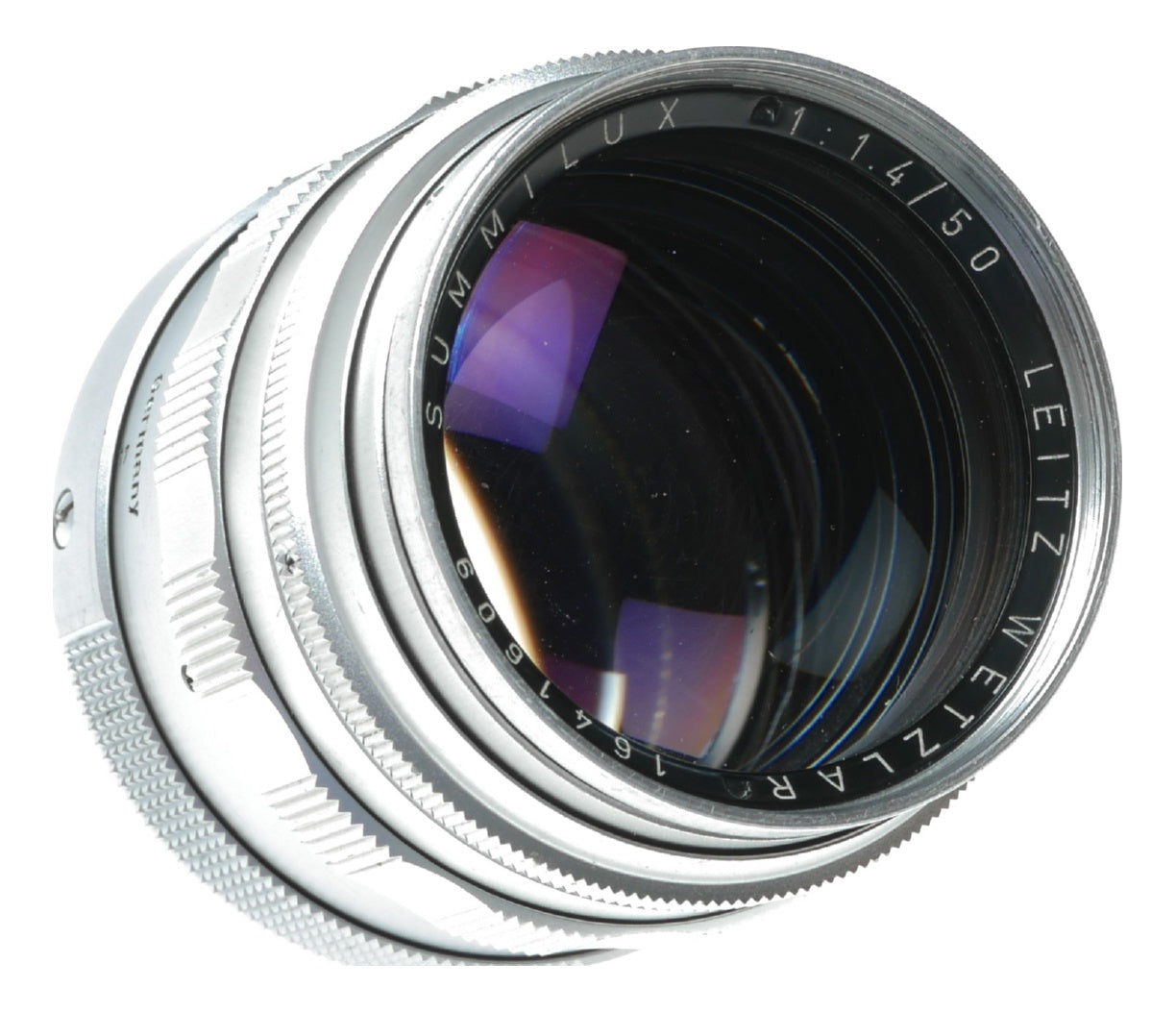 Leica Summilux 1.4/50 Reverse scallop chrome lens Rare