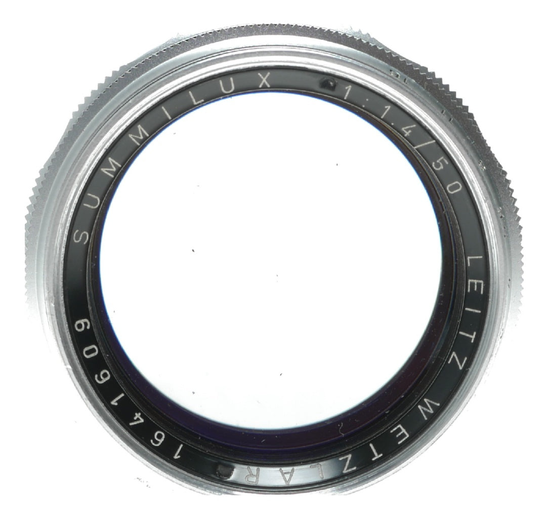 Leica Summilux 1.4/50 Reverse scallop chrome lens Rare