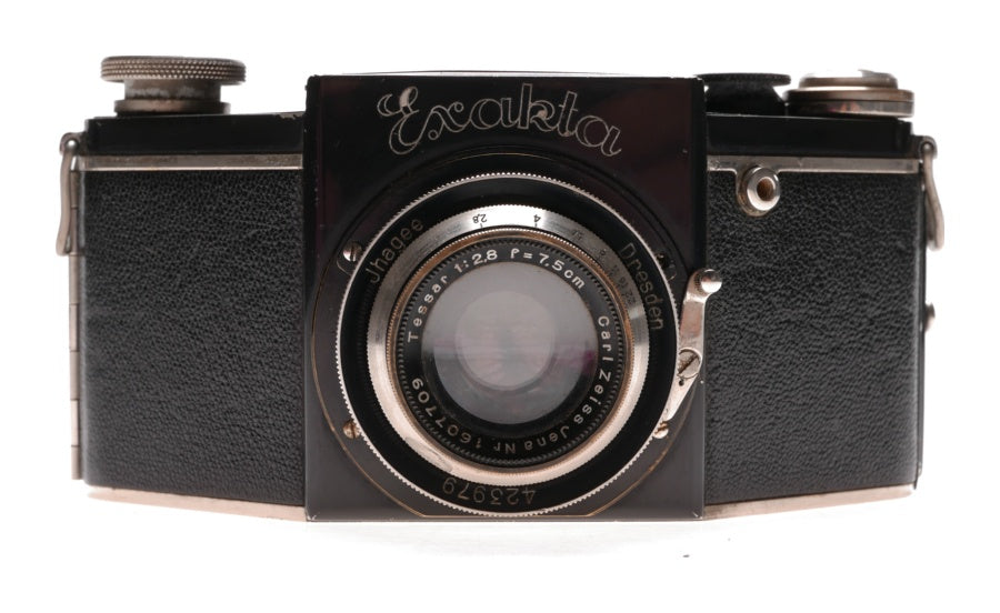 Exakta black medium format vintage camera Tessar 2.8 f=7.5cm Meyer 1:2.8/75mm