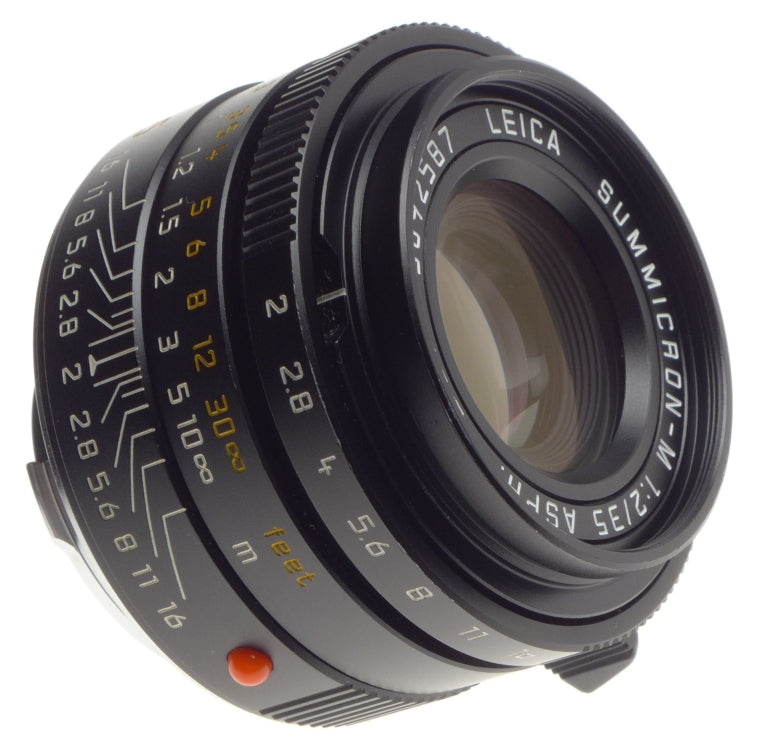 LEICA Summicron-M 1:2/35 ASPH. E39 f=35mm Wide angle camera lens caps hood BOKEH