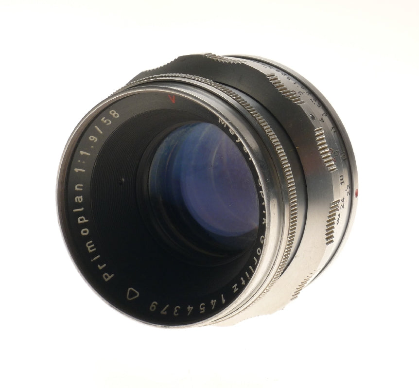 Meyer-optik Gorlitz Primoplan Prime Lens 1:1.9 58mm Red V Exakta Bayonet Mount - View 4
