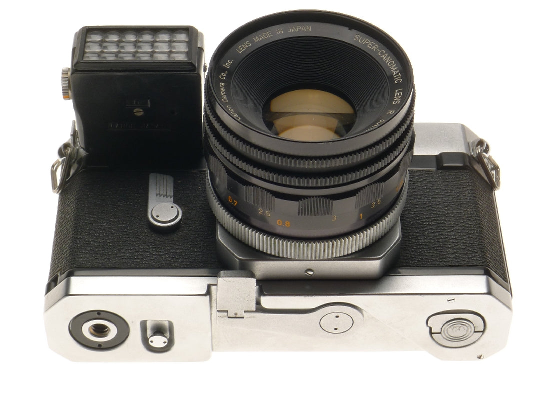 Canonflex Rp Slr Film Camera Super-canomatic Lens R 50mm 1:1.8 with Canon-meter - View 4