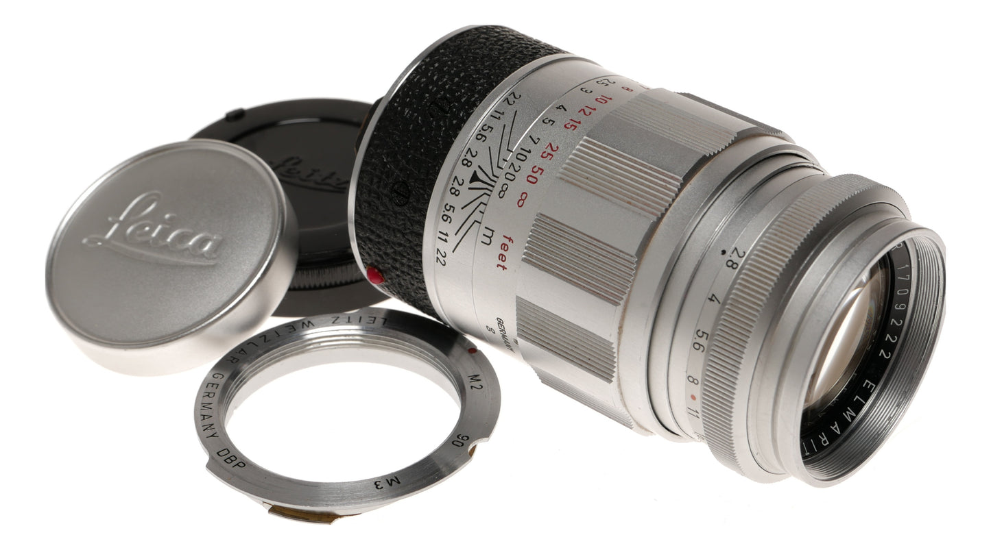 Leica 90mm f/2.8 Elmarit M Mount Lens with Adapter Ring