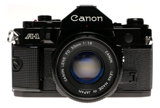 Canon A-1 35mm SLR Film Camera with FD 50mm f/1.8 Lens