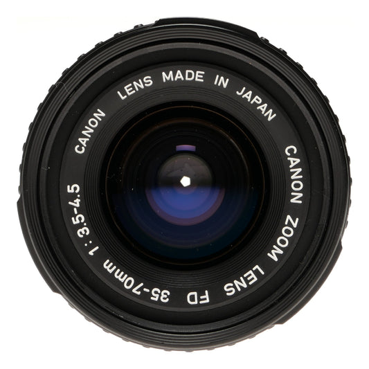 Canon FD 35-70mm f/3.5-4.5 Zoom Lens Made in Japan - View 2