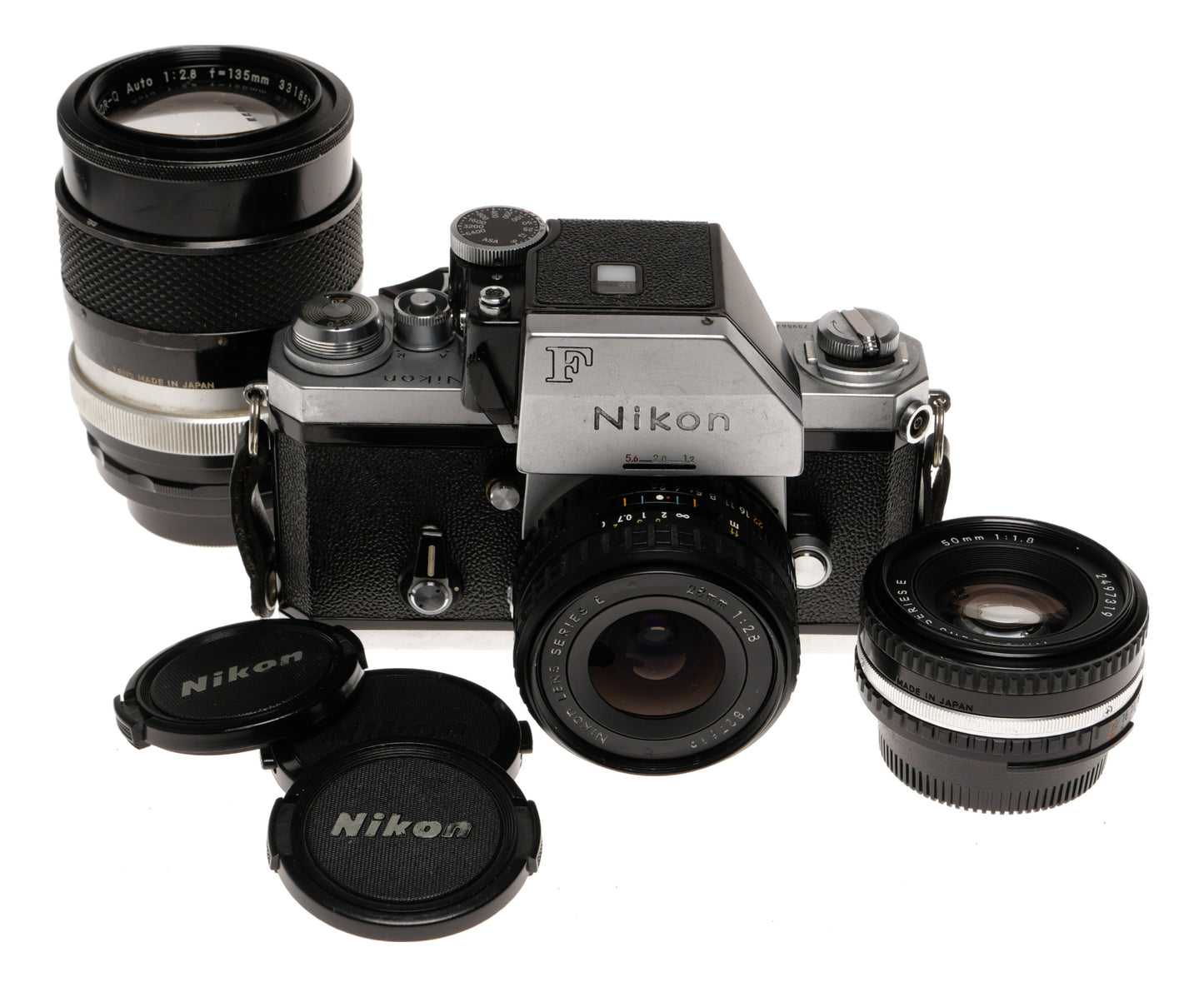 Nikon F 35mm SLR Film Camera Body with Lenses Case - View 2