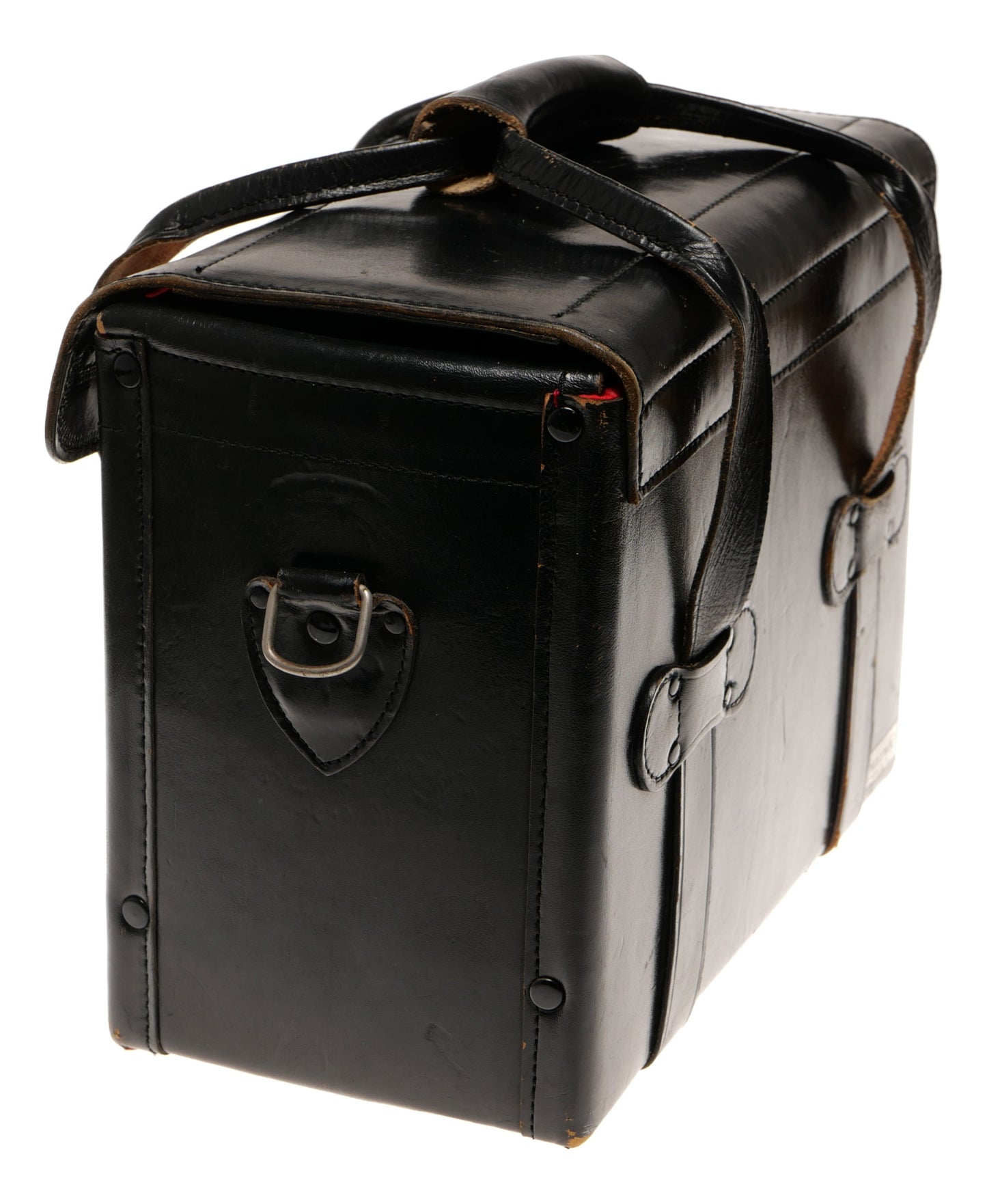 Meiwa Black Leather Camera Case with Handle Strap and Lock - View 6