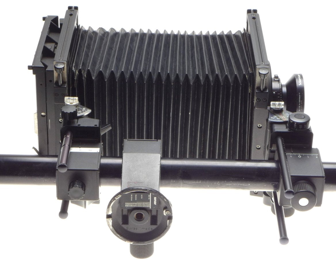 SINAR F2 black complete large format view film field camera Super-Angulon 5.6/75