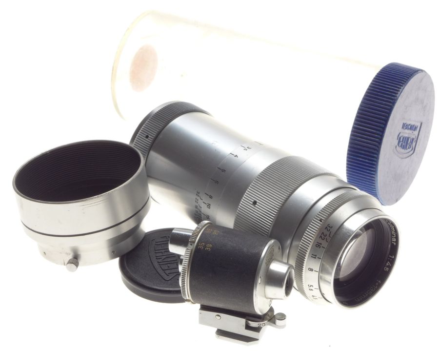Steinheil CULMINAR 1:4.5/135mm lens Universal turret viewfinder hood M39 leica