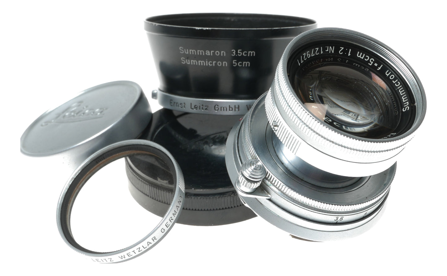 Leica M Summicron 1:2 f=5cm bayonet mount 2/50mm lens set just serviced
