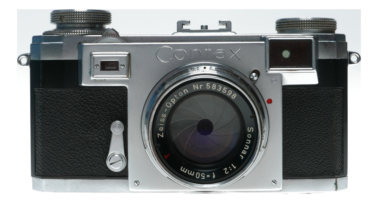 Zeiss Opton T Sonnar 1:2 f=5cm RF Contax camera cased clean condition