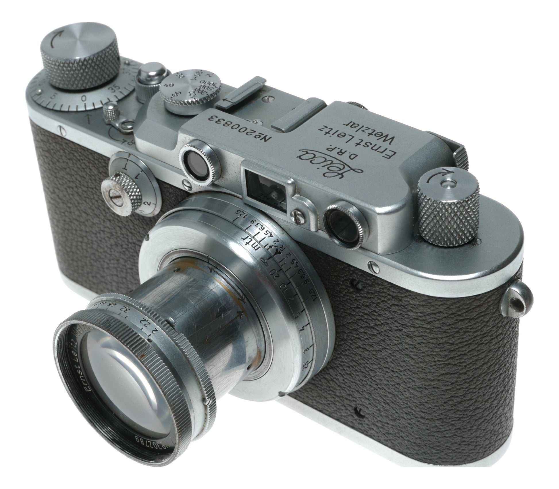 Leica III rangefinder camera Summar f=5cm 1:2 lens cap case vintage