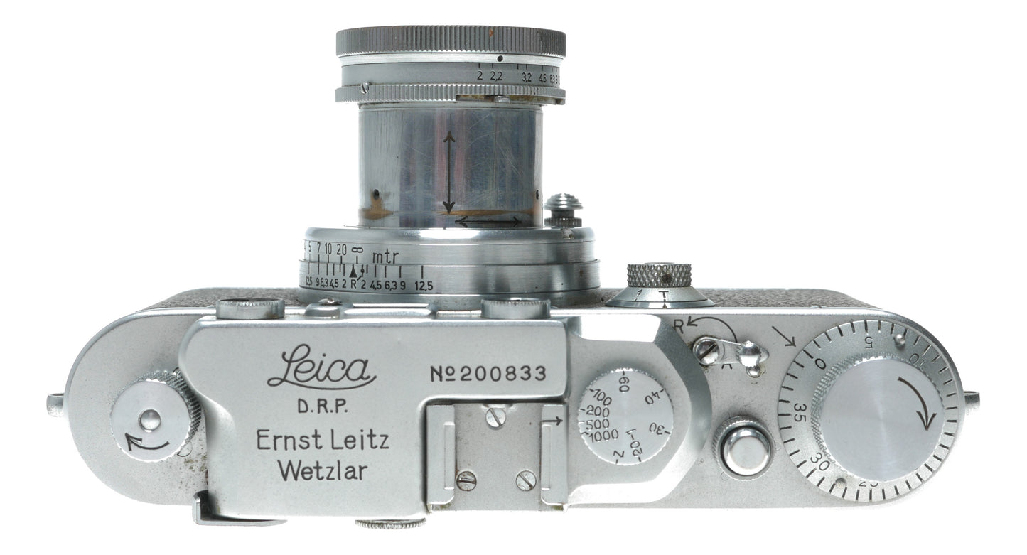 Leica III rangefinder camera Summar f=5cm 1:2 lens cap case vintage