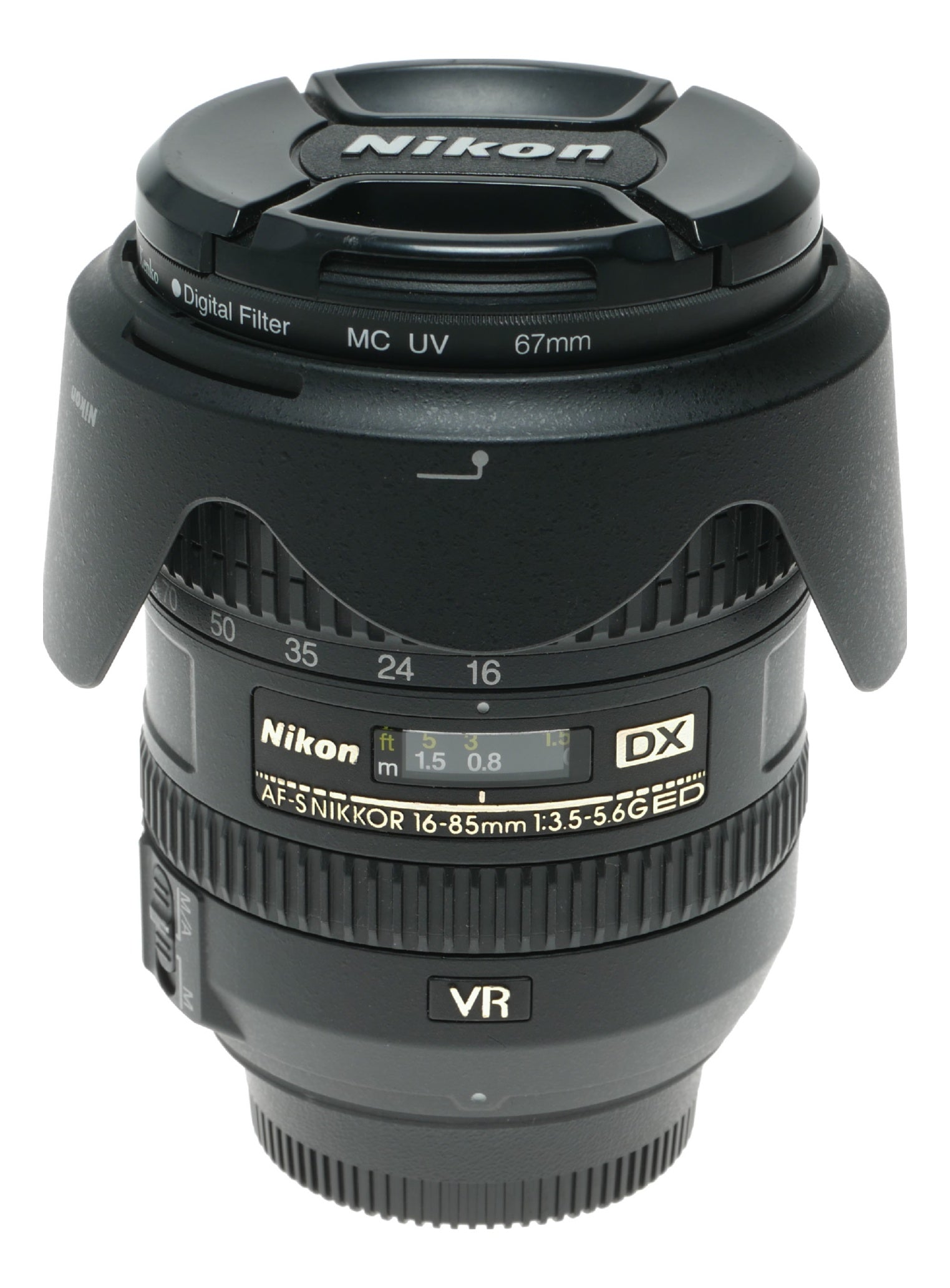 Nikon AF-S DX NIKKOR 16-85mm f/3.5-5.6G ED VR Lens boxed used