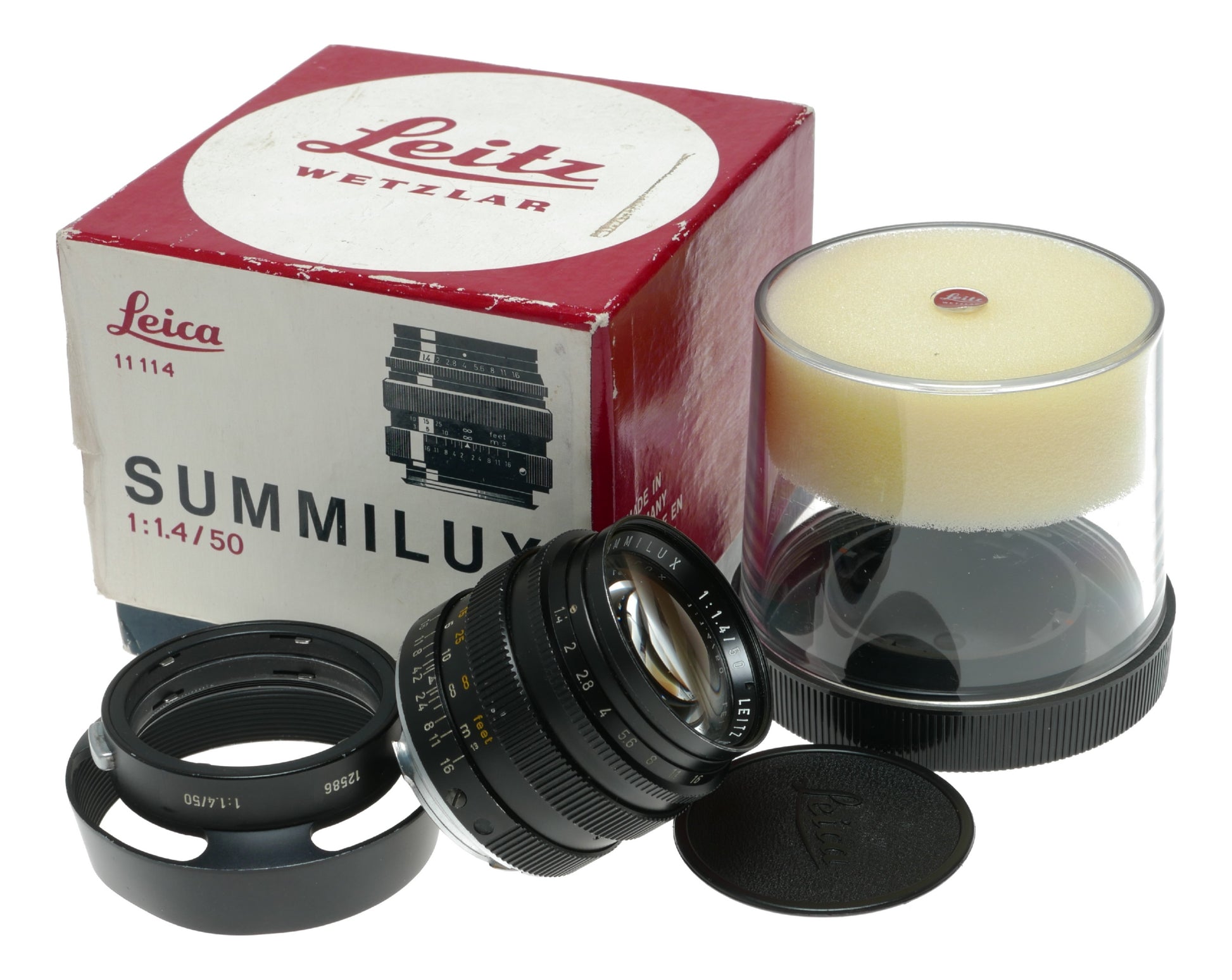 Leica Summilux 1:1.4/50mm 11114 Black lens f=50mm 12586 boxed