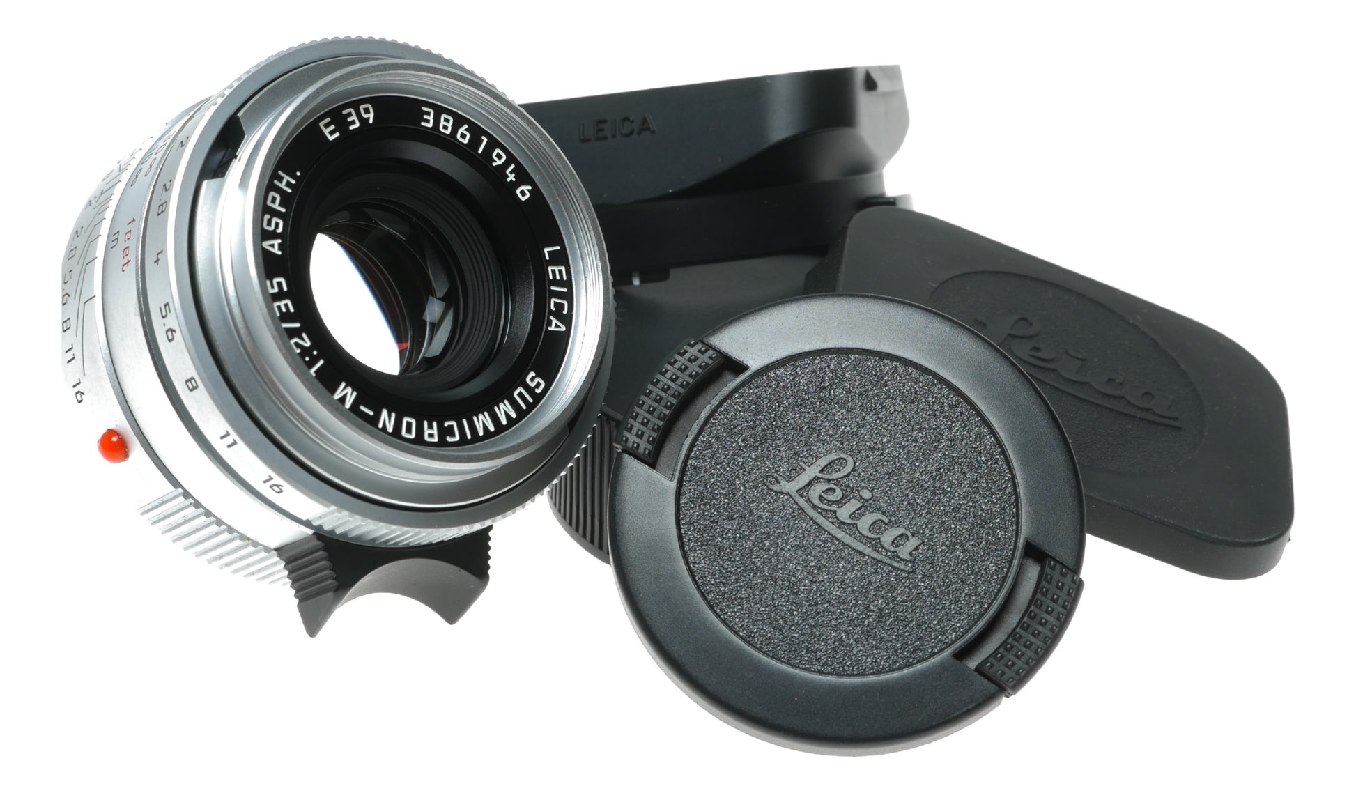 Leica Summicron-M 1:2/35mm Asph. Silver 11882 Boxed hood pouch papers
