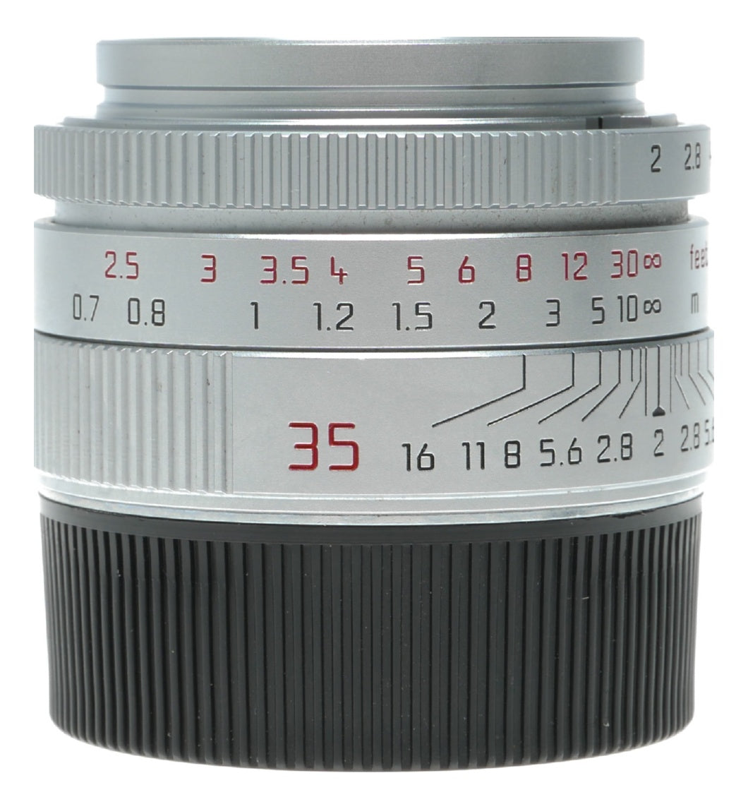 Leica Summicron-M 1:2/35mm Asph. Silver 11882 Boxed hood pouch papers