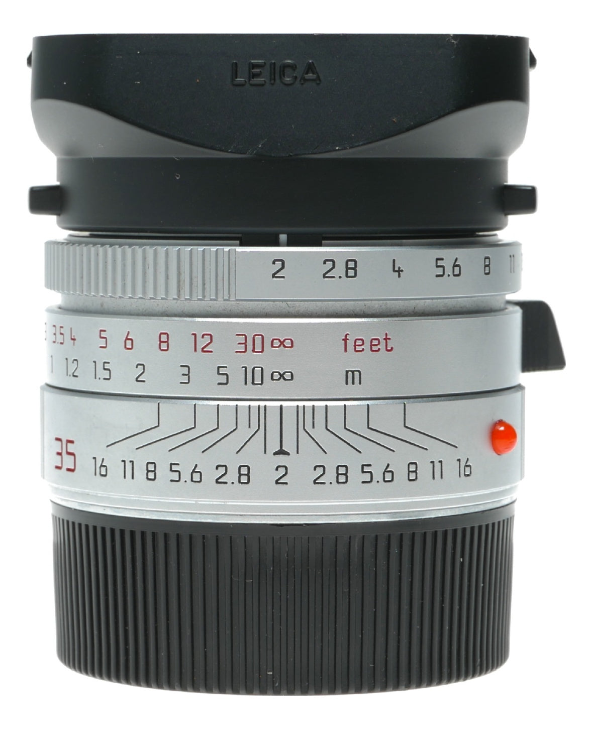 Leica Summicron-M 1:2/35mm Asph. Silver 11882 Boxed hood pouch papers