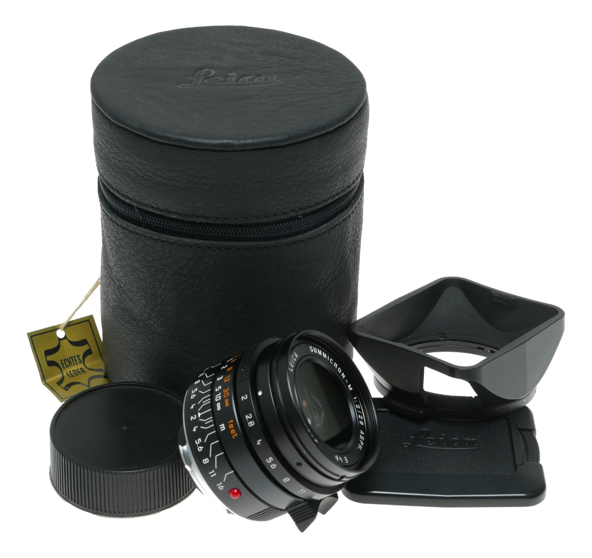 Leica Summicron-M 1:2/28mm Asph. E46 lens hood caps pouch 11604