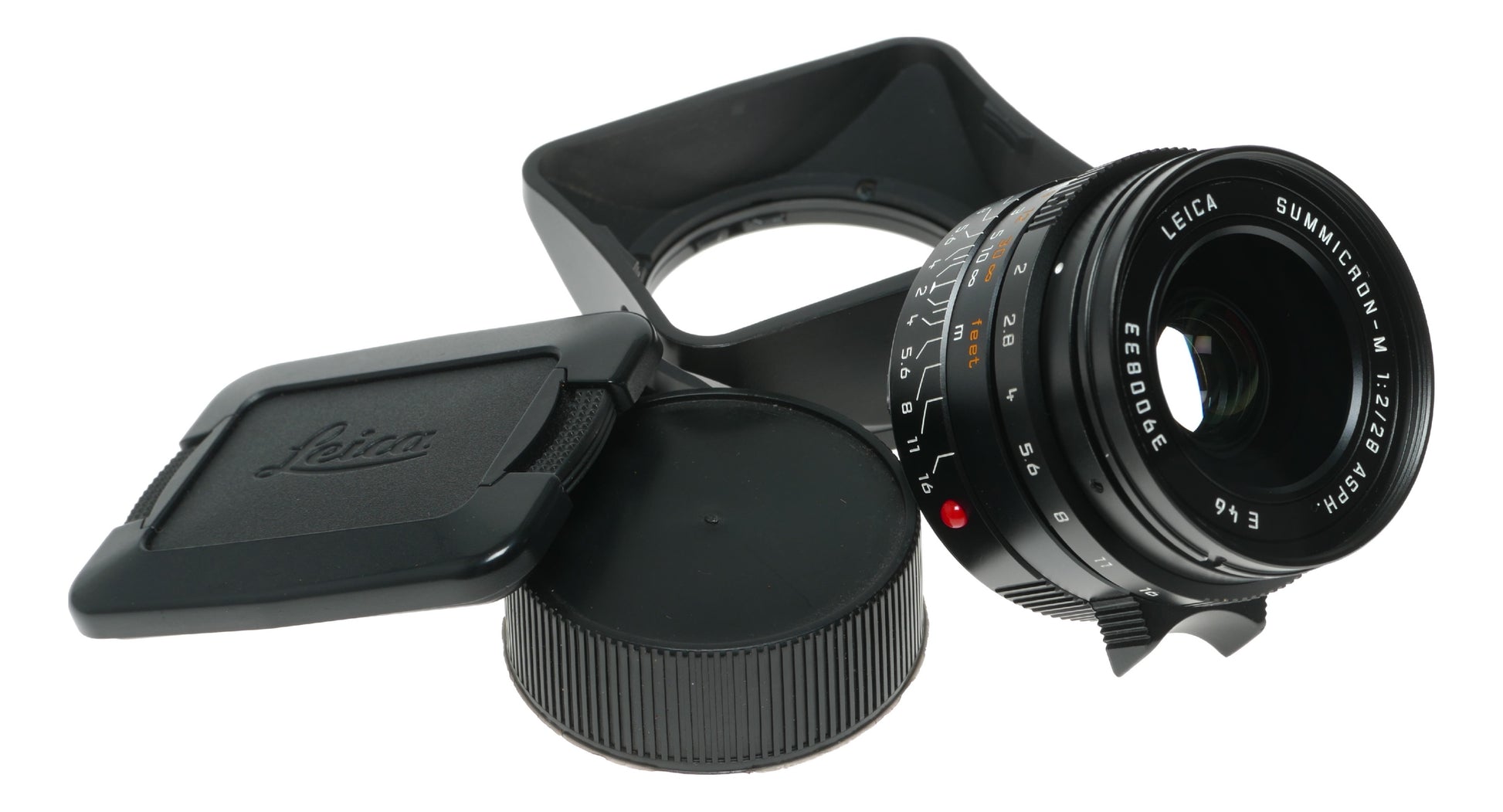 Leica Summicron-M 1:2/28mm Asph. E46 lens hood caps pouch 11604