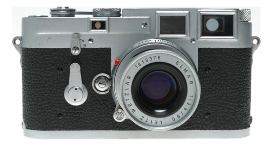 Leica M3 Elmar 2.8/50 mm lens meter 35mm vintage RF film camera setup
