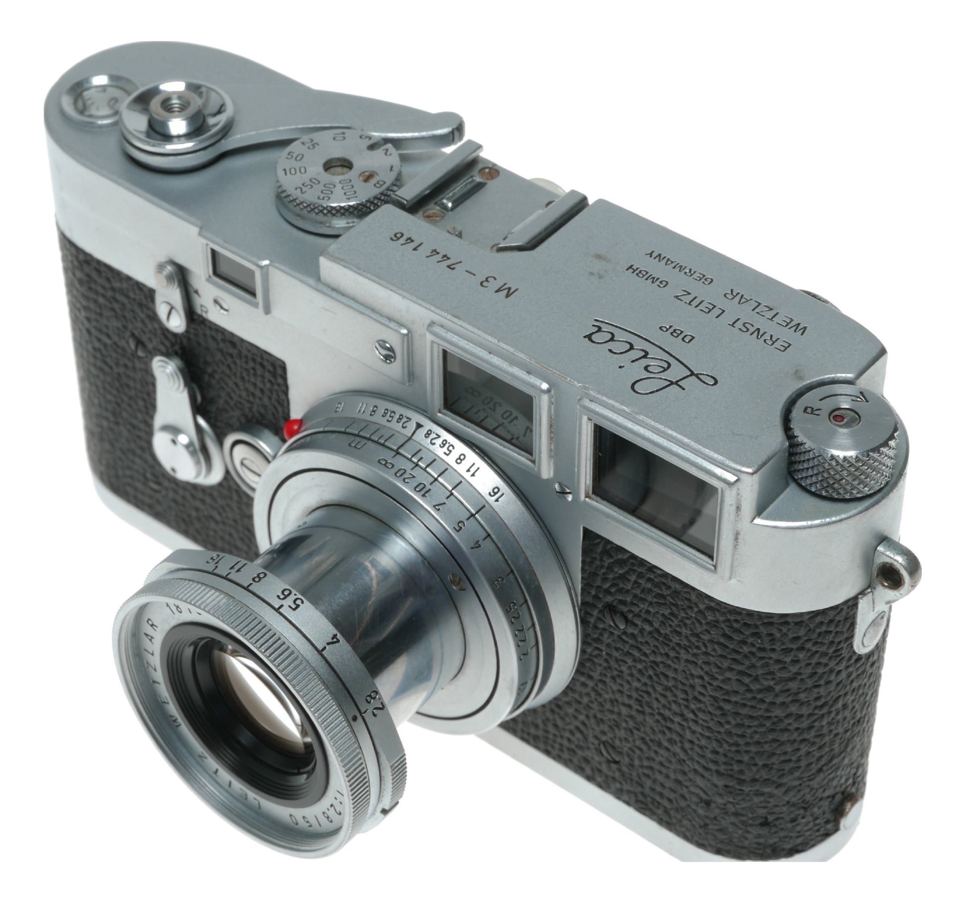 Leica M3 Elmar 2.8/50 mm lens meter 35mm vintage RF film camera setup