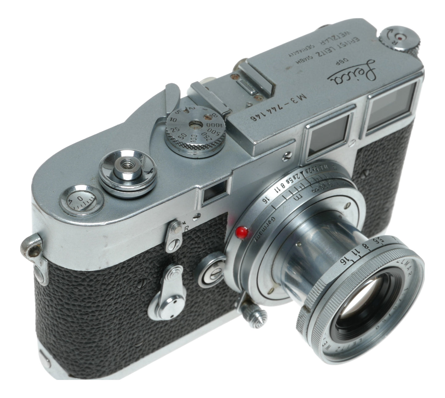 Leica M3 Elmar 2.8/50 mm lens meter 35mm vintage RF film camera setup