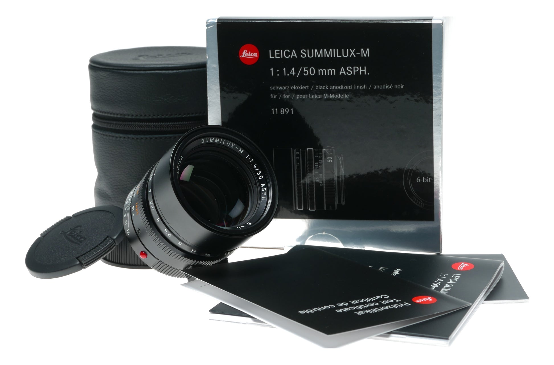 Leica Summilux-M 1:1.4/50mm ASPH. lens box papers 11891 f50mm black