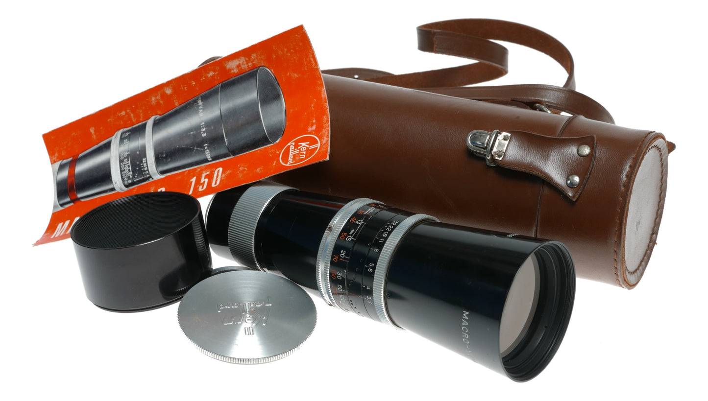 Macro-Yvar 3.3 f/150 mm Bolex Cine Bolex Lens caps manual case hood set