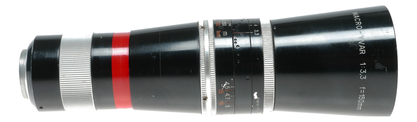 Macro-Yvar 3.3 f/150 mm Bolex Cine Bolex Lens caps manual case hood set