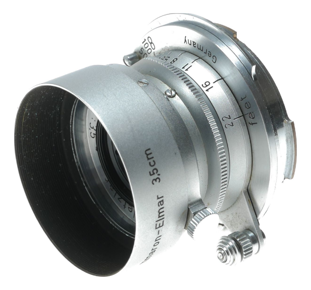 Ernst Leitz Wetzlar Summaron 1:3.5 f=3.5cm lens M39 to Leica M adapter hood caps