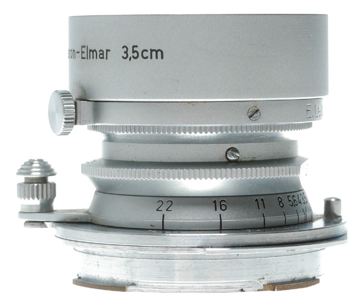 Ernst Leitz Wetzlar Summaron 1:3.5 f=3.5cm lens M39 to Leica M adapter hood caps