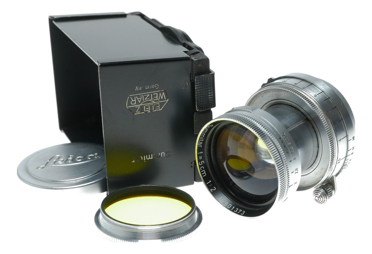 Leica M39 Summitar f=5cm 1:2 lens filter SOOFM collapsible shade hood