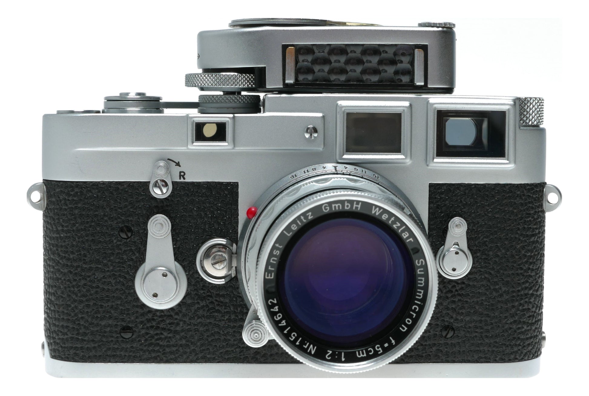 Leica M3 35mm RF film camera Summicron f=5cm 1:2 lens Meter MC filters half case