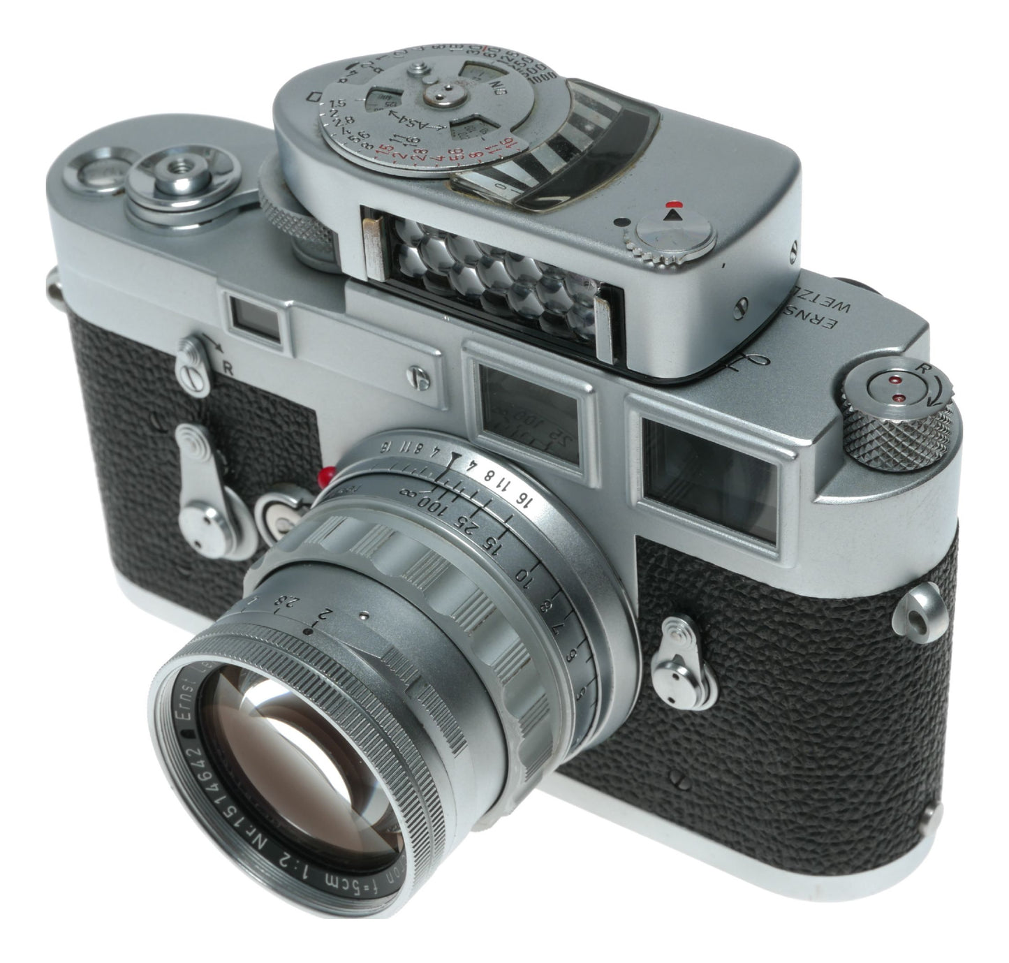 Leica M3 35mm RF film camera Summicron f=5cm 1:2 lens Meter MC filters half case