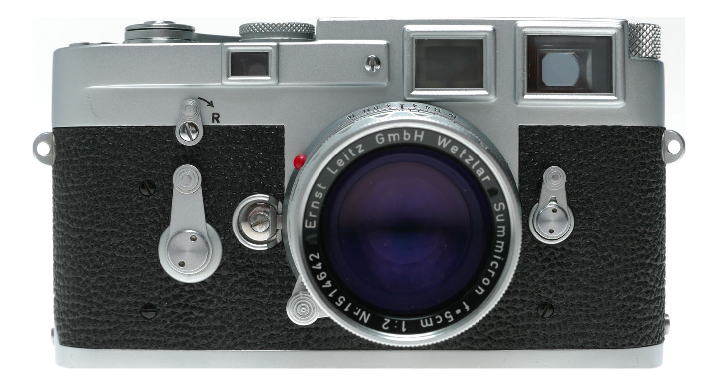 Leica M3 35mm RF film camera Summicron f=5cm 1:2 lens Meter MC filters half case
