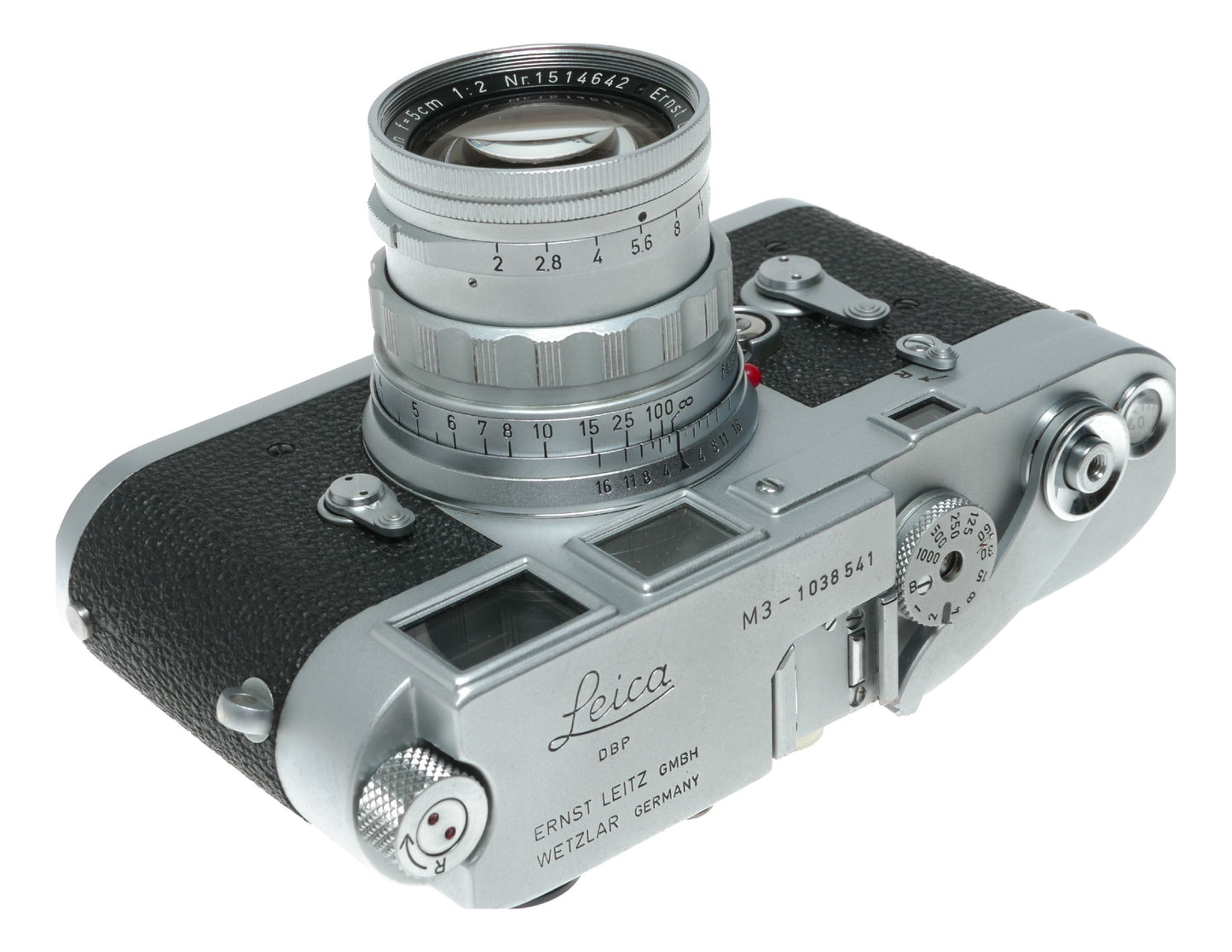 Leica M3 35mm RF film camera Summicron f=5cm 1:2 lens Meter MC filters half case