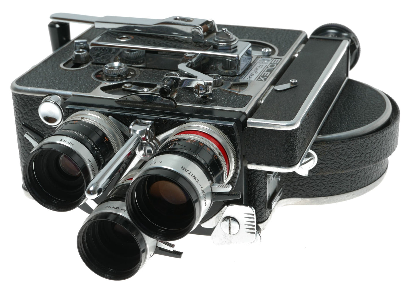 Bolex H8 Reflex 8mm vintage movie camera Kern Macro-Switar RX lenses manual