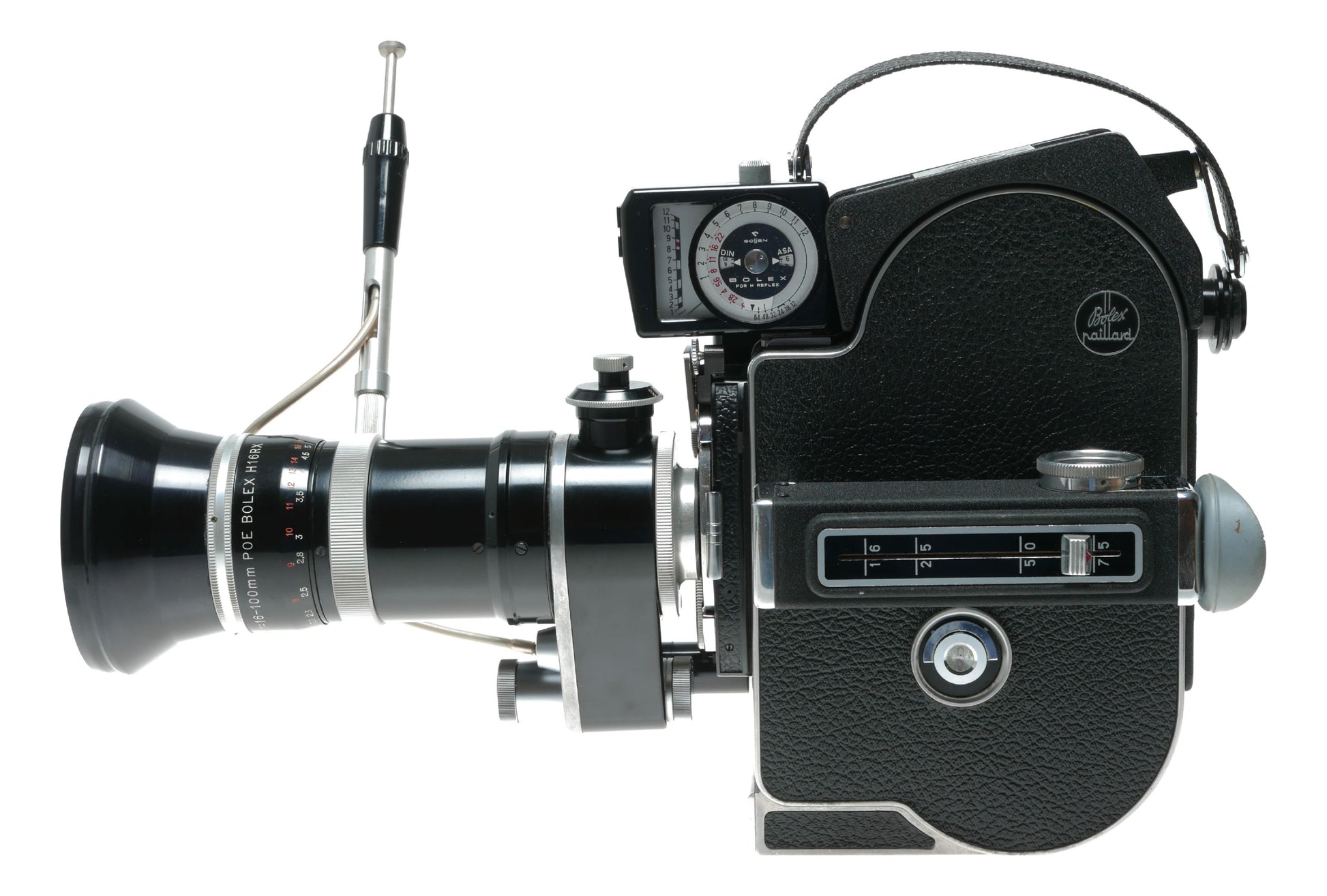 Bolex H16 Reflex Rex 5 16mm film cine camera Switar 1:1.9 f=16-100mm