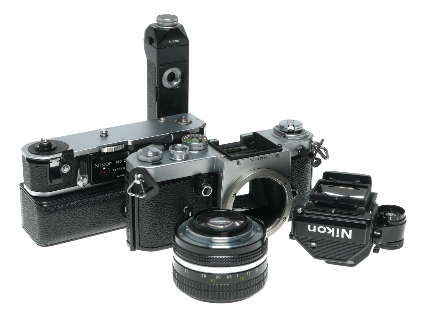 Nikon F2S Photomic SLR film camera Nikkor 1:1.4 50mm MD-2 MB-1 motor